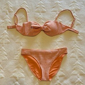 Textured Dot Bandeau Swim Set